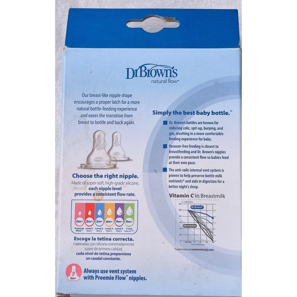 Dr. Brown's 2oz Options+ Anti‑Colic Narrow Baby Bottles Preemie Flow – New